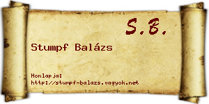 Stumpf Balázs névjegykártya
